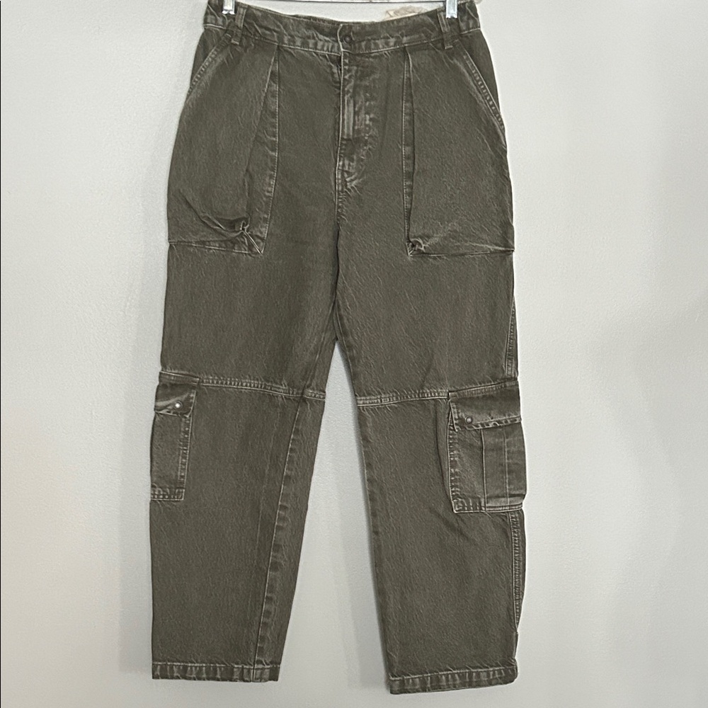 Free People Marx Slouchy Cargo Pants - Olive Green size 29